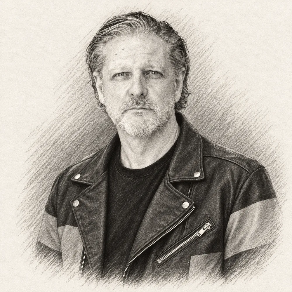 Hendrik van der Merwe, founder of Luxbury &mdash; pencil portrait.